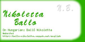 nikoletta ballo business card